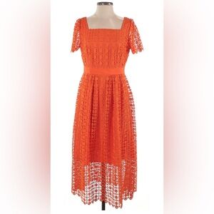 NWT: Talbots Elegant Orange Lace Dress (size 18)